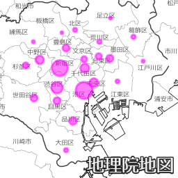 東京23区の新型コロナ感染率MAP